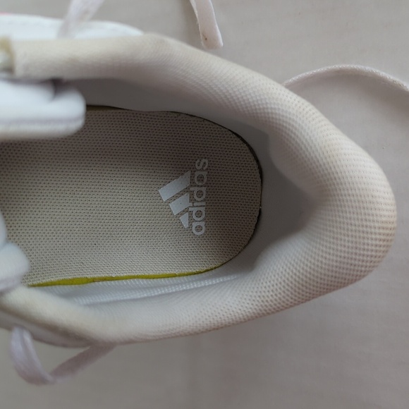 Adidas VL Court 3.0 Skateboard Lace-Up Leather Sneakers Big Girl 5 White Pink - Picture 9 of 16